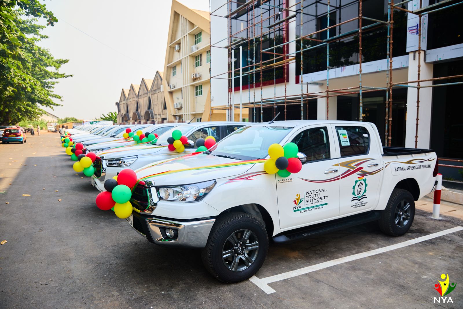 MYDE Hands Over 16 Pickup Vehicles to National Youth Authority