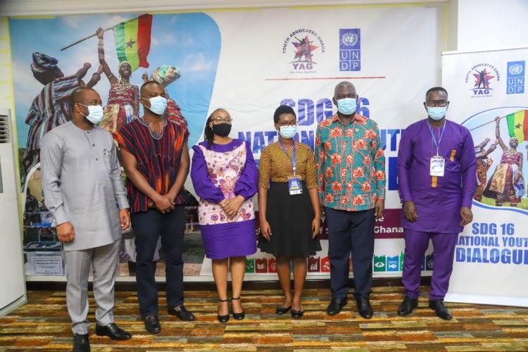 scenes from the  SDG 16 National Youth Dialogue held at the Crystal Palm Hotel, Tesano